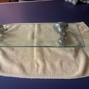 Pottery Barn Silver Glass Shelf